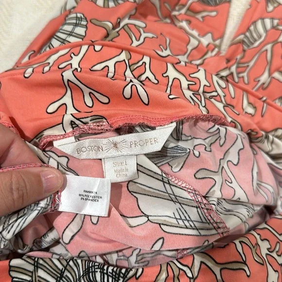 Boston Proper Orange and Pink Wide Leg Pants - Picture 4 of 9